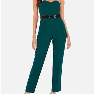 Express Green Strapless Jumpsuit Size 2